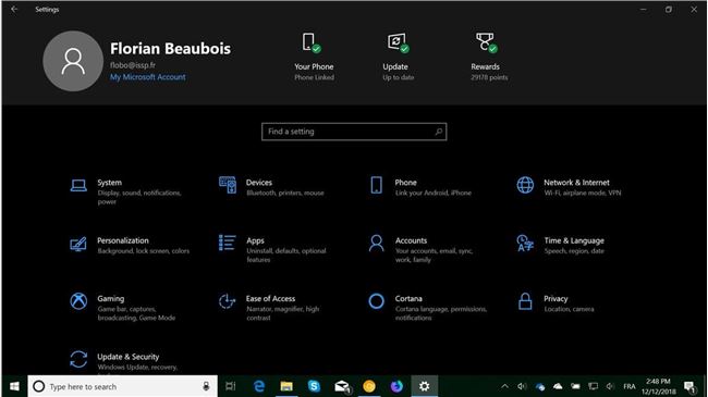 内测版的Windows 10设置界面中出现新的页头选项