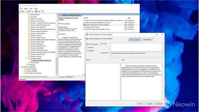 Windows 10新组策略：允许IT管理员禁用功能更新阻止