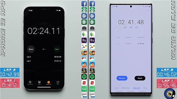 iPhone 12 Pro、三星Note20 Ultra运行速度测试：苹果胜出