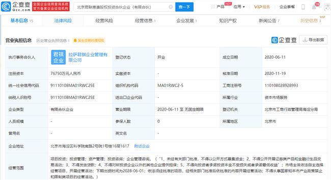 联想控股投资君联资本关联公司，持股39.09%成大股东