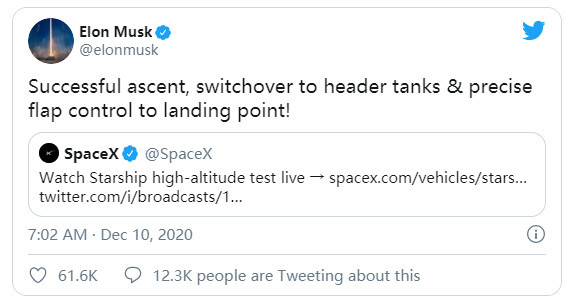 SpaceX星际飞船SN8试飞：着陆时因撞击爆炸