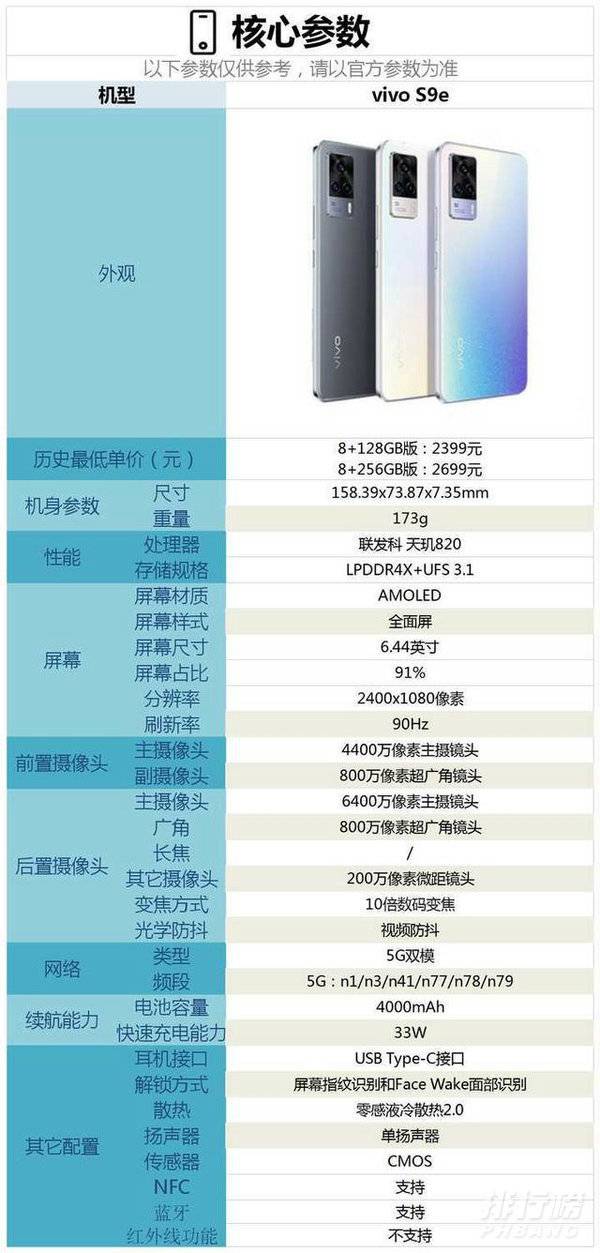 vivo s9e参数_vivo s9e参数配置及价格