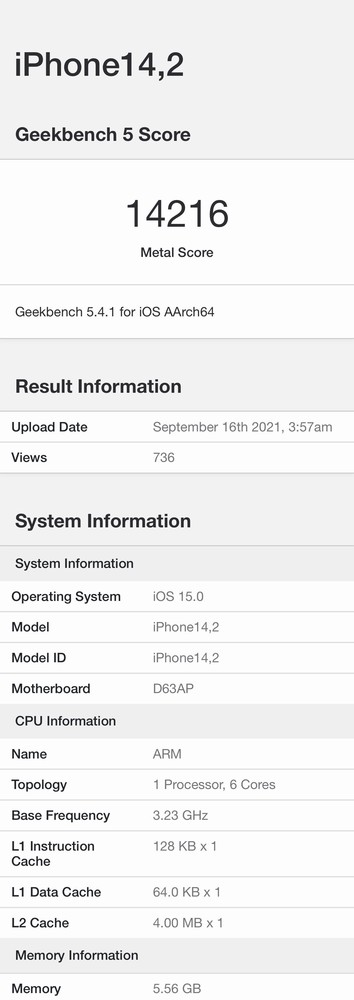 iPhone 13 Pro跑分出炉