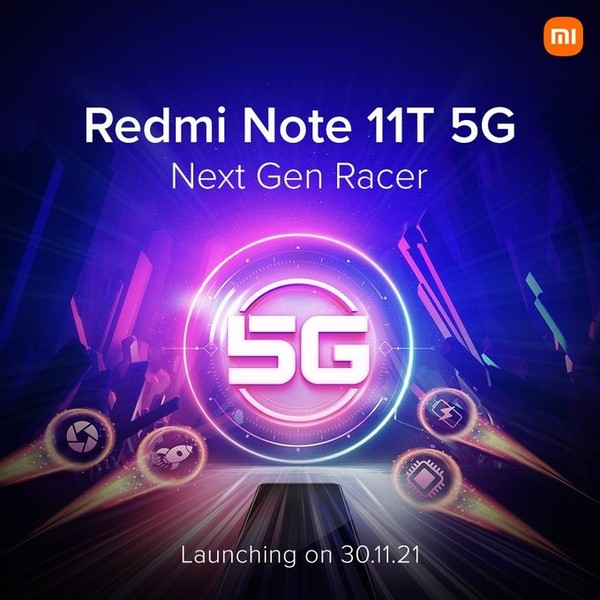 Redmi Note 11T 5G将于11月30日在印度发布