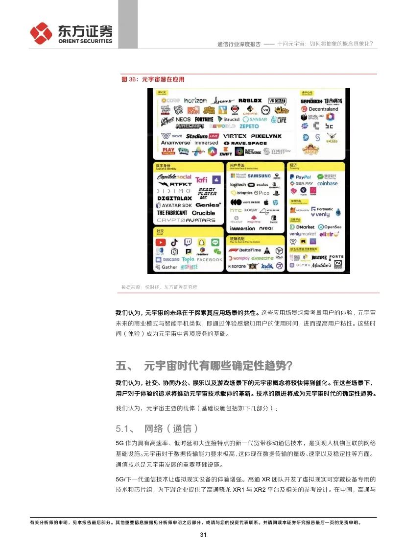 
      东方证券：十问元宇宙 如何将抽象的概念具象化?