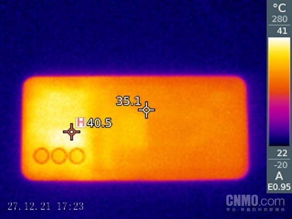iQOO Neo5 SE的背板温度为40.5摄氏度