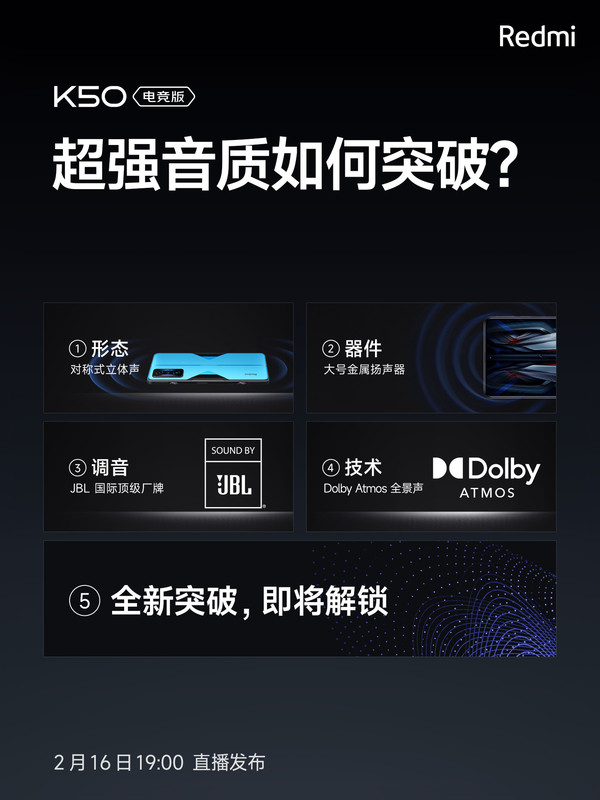 Redmi K50电竞版外放部分参数公布