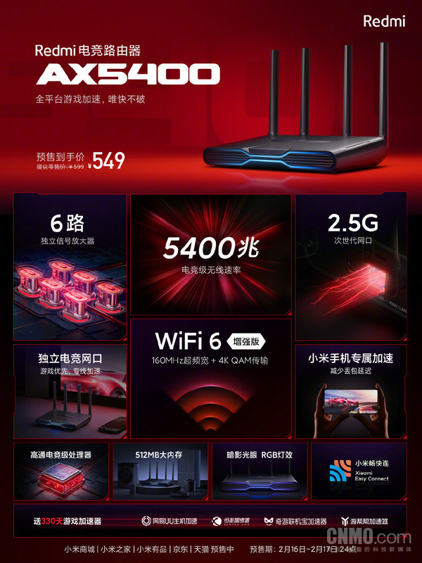 Redmi电竞路由器AX5400