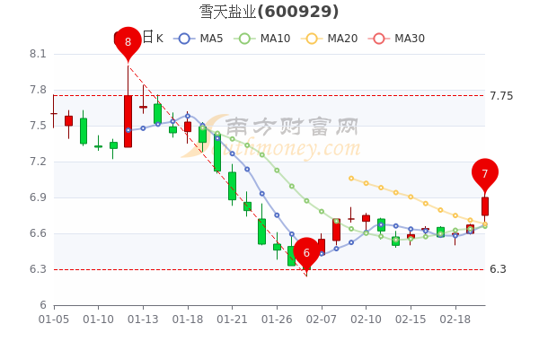 雪天盐业2月22日股价多少钱一股？