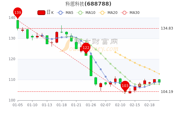 2月22日科思科技中单净流入45.99万，股价多少钱一股？