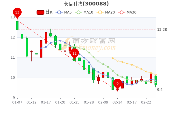 2月24日长信科技大单净流入305.63万，股价多少钱一股？