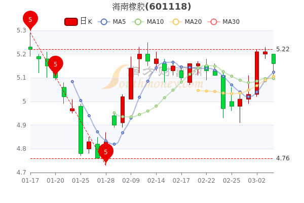 3月4日海南橡胶跌0.96%，大单净流入762.84万